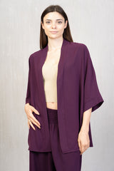 Kimono corto in tessuto fluido
