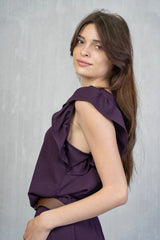 Blusa Plum Soft con Manica Volant
