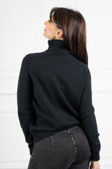 Maglia collo alto manica raglan