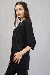Cardigan lungo in filo lurex