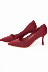 Décolletè bordeaux raso opaco tacco 7cm