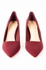 Décolletè bordeaux raso opaco tacco 7cm