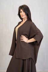 Kimono corto in tessuto fluido