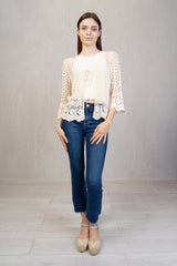 Cardigan crochet cotone