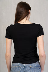 Maglia Viscosa con Anello Drappeggiato