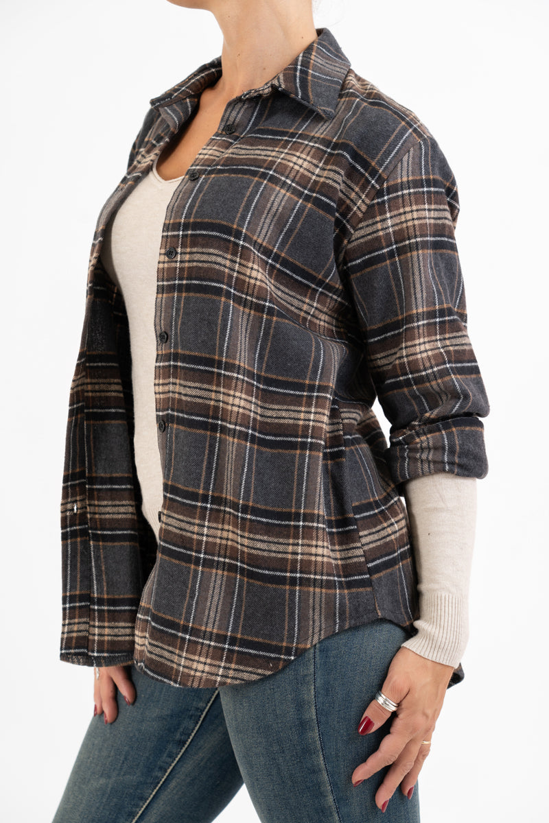 Camicia Over in Flanella Rusty Check