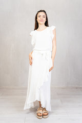 Blusa Plum Soft con Manica Volant