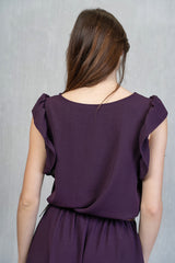 Blusa Plum Soft con Manica Volant
