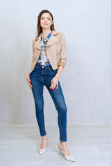 Jeans push-up skinny a vita alta Denim Scuro.