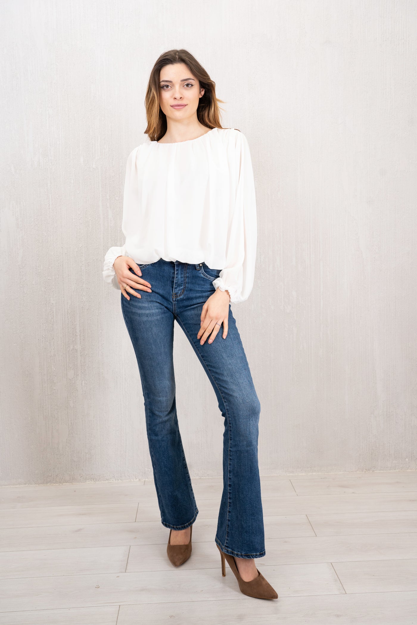 Jeans Flare Elasticizzato Denim Scuro