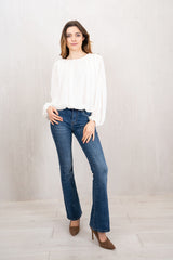 Jeans Flare Elasticizzato Denim Scuro