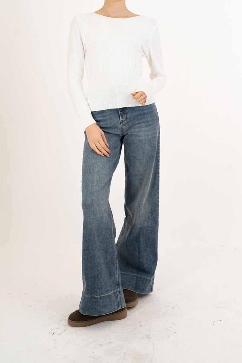 Maglioncino Soft Lines con scollo barca