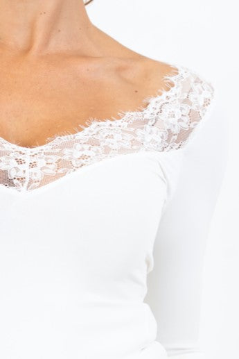 Maglia Scollatura Lace Touch