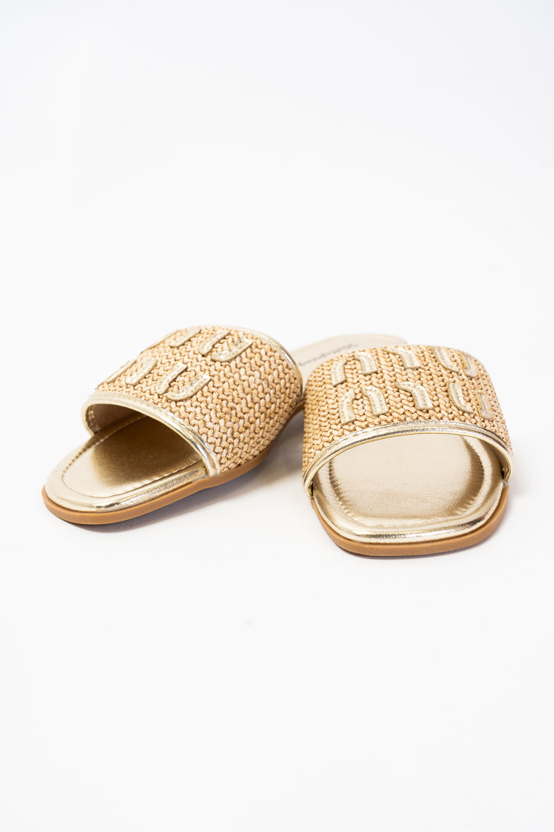 Ciabatta Fascia Intrecciata Gold