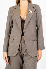 Giacca London Check con spilla.