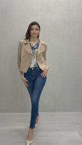 Jeans push-up skinny a vita alta Denim Scuro.