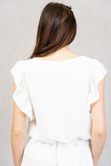 Blusa Plum Soft con Manica Volant