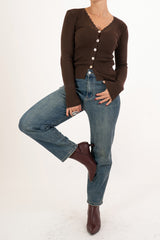 Cardigan Lace Gold in costina con pizzo