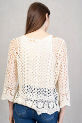 Cardigan crochet cotone