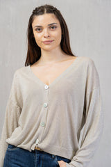 Cardigan leggero con filo lurex