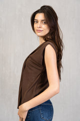 Maglia asimmetrica in misto viscosa