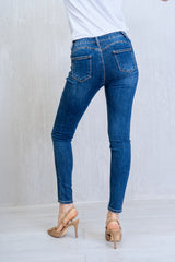Jeans push-up skinny a vita alta Denim Scuro.