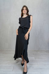 Blusa Plum Soft con Manica Volant
