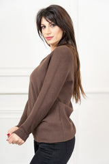 Maglia over girocollo ampia manica raglan