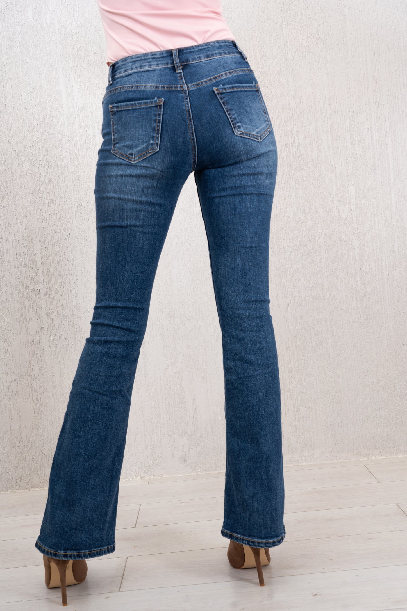 Jeans Flare Elasticizzato Denim Scuro