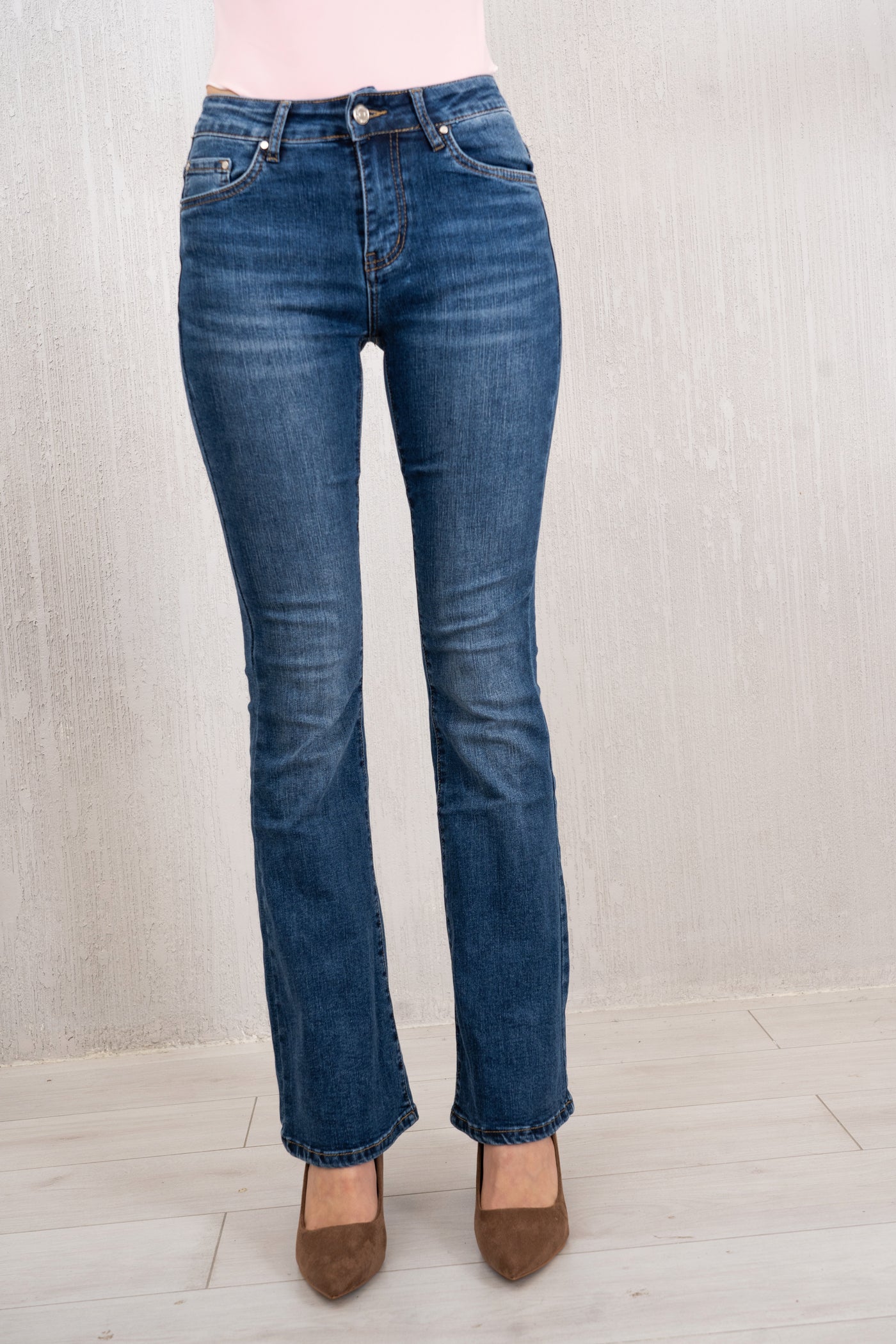 Jeans Flare Elasticizzato Denim Scuro