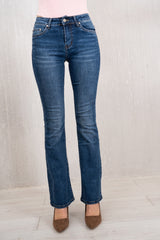 Jeans Flare Elasticizzato Denim Scuro