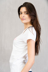 T-shirt in cotone con scritta No Vabbé