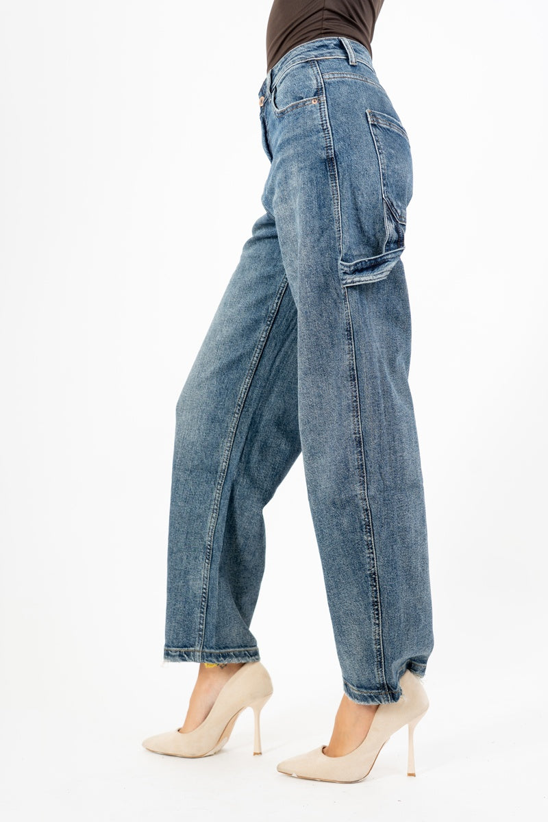 Jeans Banana Fit Wash The con Tasche Laterali.