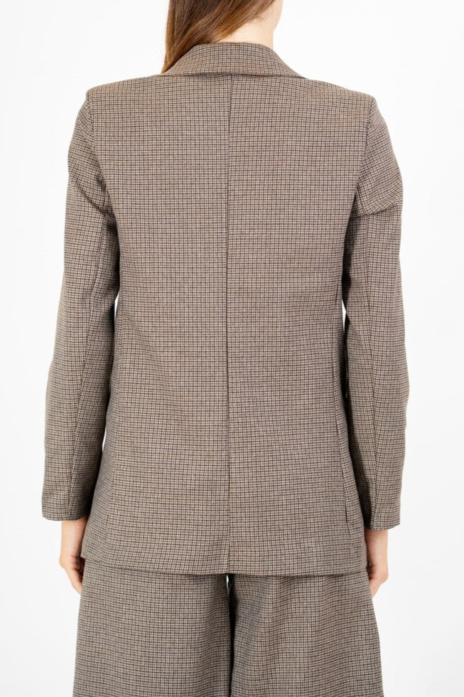 Giacca London Check con spilla.