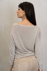 Cardigan leggero con filo lurex