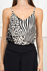 Top Spalline Fantasia Safari Chic in Viscosa