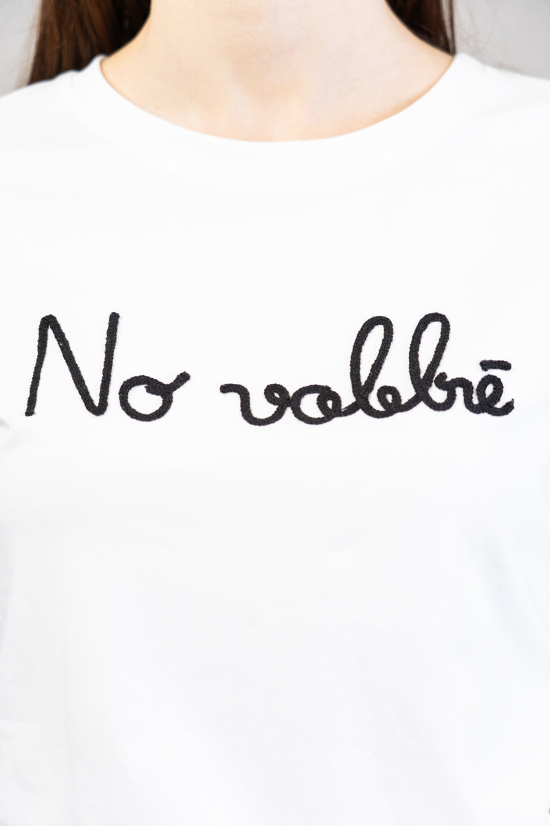 T-shirt in cotone con scritta No Vabbé