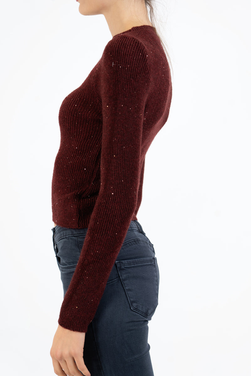 Maglia GlimmerCut con oblò e micro paillettes