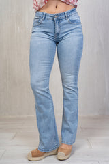 Jeans Flare Denim Chiaro a Zampa