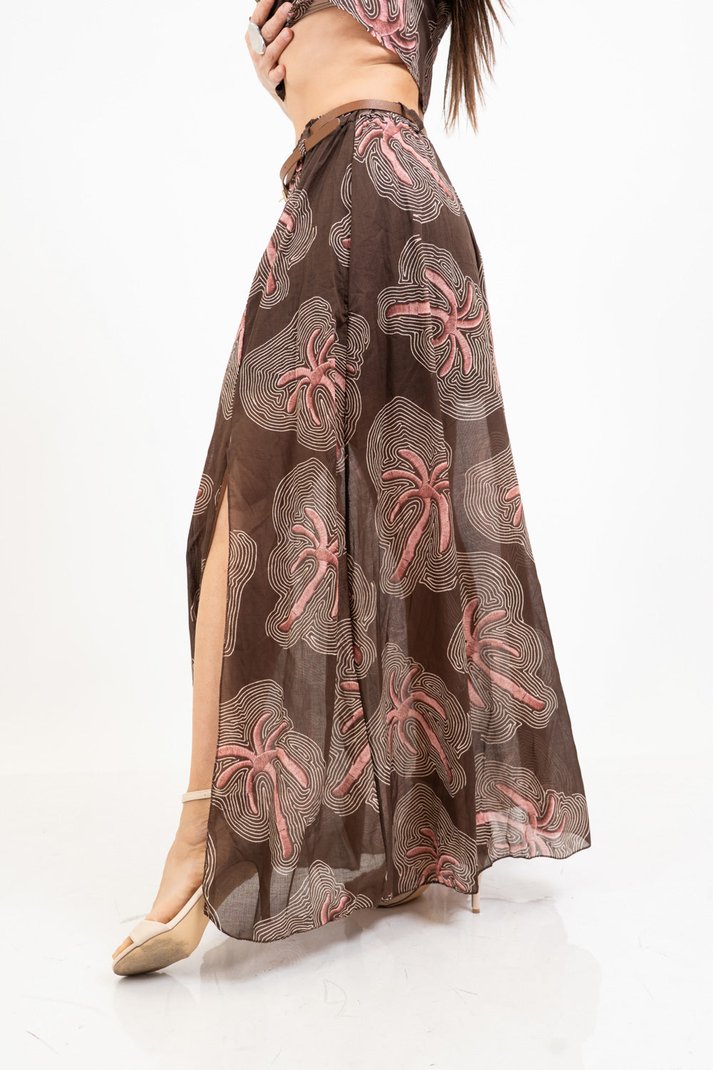 Gonna lunga fantasia Jungle Wave in tencel velato.