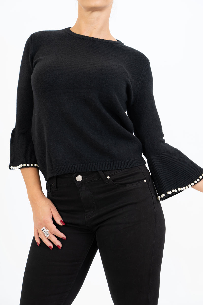Maglia Pearl con maniche a trombetta