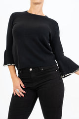 Maglia Pearl con maniche a trombetta