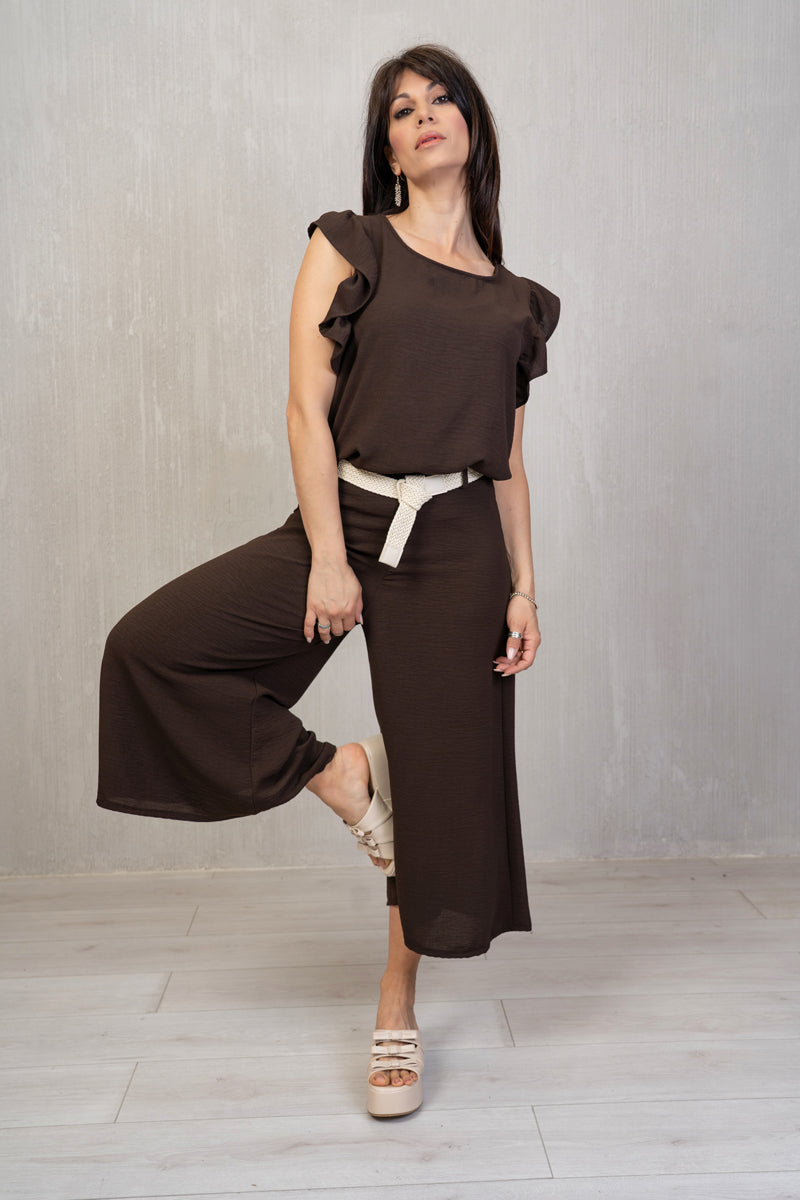 Blusa Plum Soft con Manica Volant