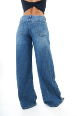 Jeans wide leg tela morbida