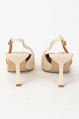Décolleté slingback a punta Beige Raffinato