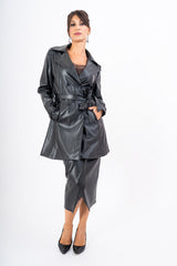 Gonna Midi Ecopelle Draped