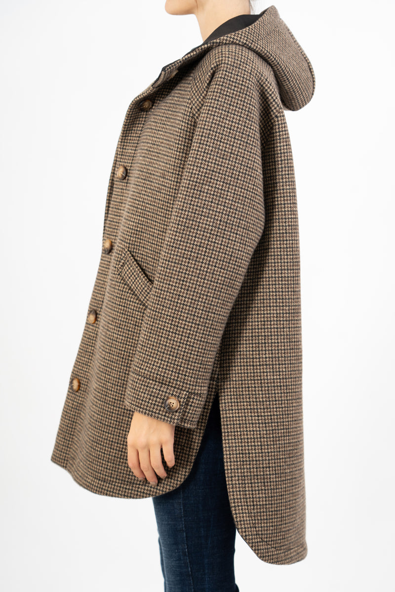 Giacca WoolMix con cappuccio