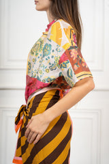 Camicia Aurora in tencel velato a fantasia
