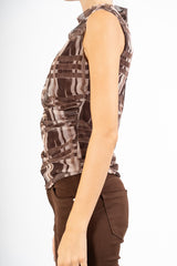 Maglia smanicata drappeggiata fantasia Urban Check