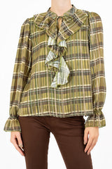 Maglia ShineCheck in georgette con rouche e lurex